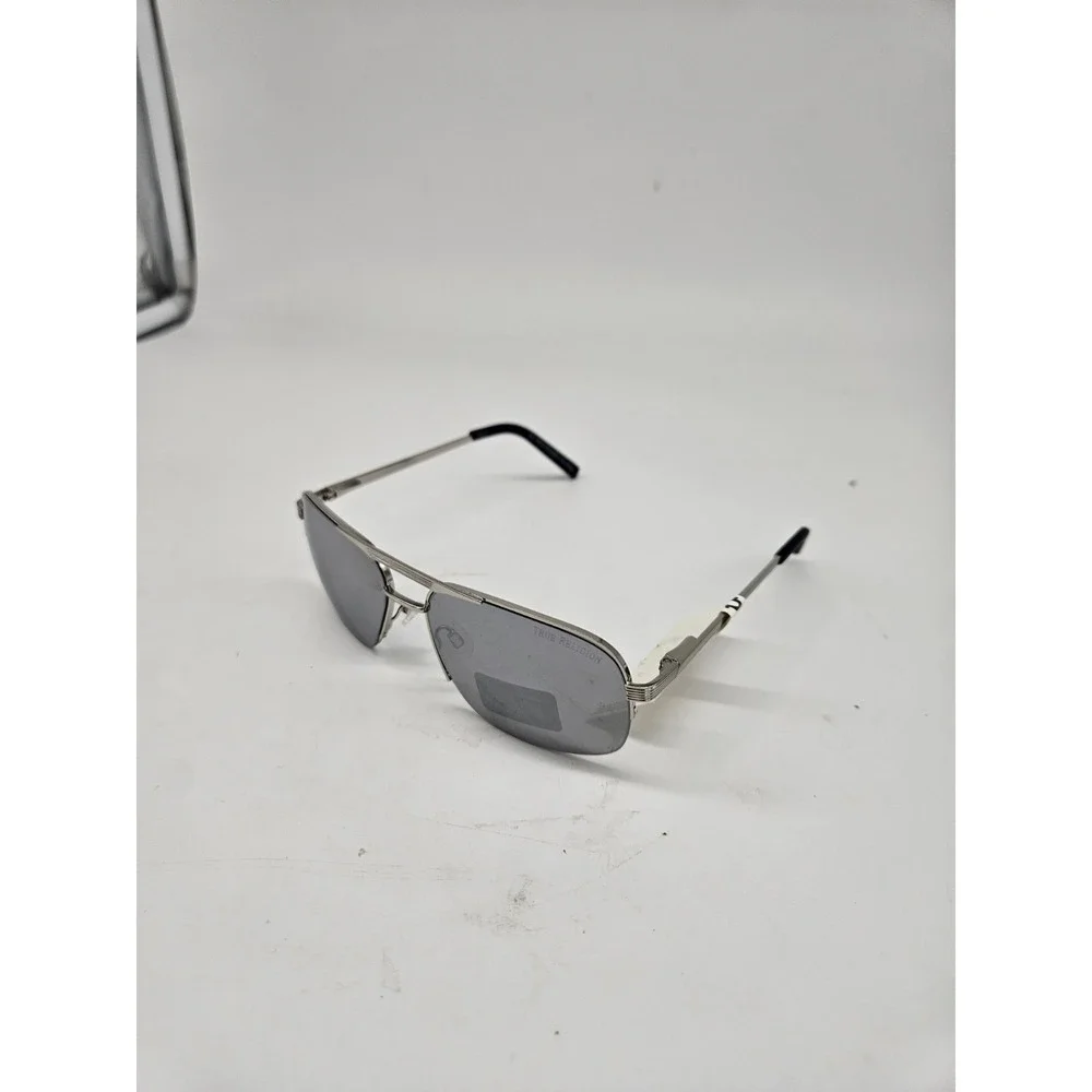 True Religion Silver Mirrored Lens Aviator Sunglasses